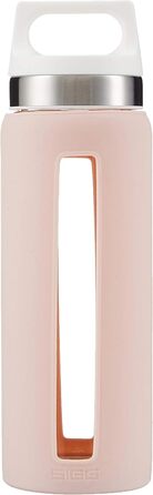 SIGG Dream Water Bottle (0.65 L), non-toxic and heat-resistant water bottle, leak-proof glass water bottle with silicone sleeve (Blush)