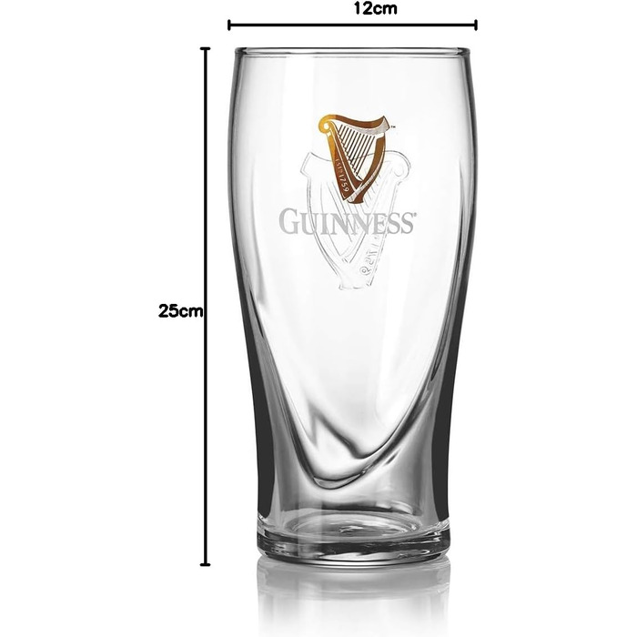 Набір з двох келихів Guinness з логотипом та дизайном арфи, 568 мл
