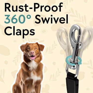 Висувна поводок для собак, 360°, 5 м міцного нейлону з гальмом однією рукою та фіксатором для тренувань та прогулянок, підходить для собак будь-якого розміру