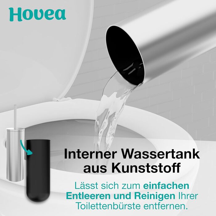 Набір щіток для унітазу Hovea 2 шт. на стіну, чорний колір - силікон та метал, без свердління, кріплення на стікер або шуруп, власник для щітки WC3620 (метал)
