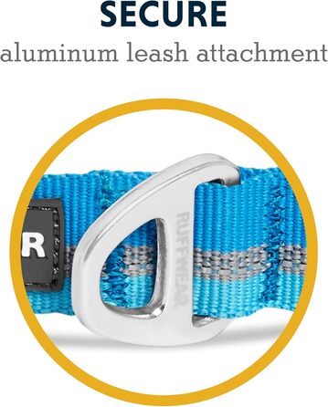 RUFFWEAR Crag Dog Collar, Reflective and Comfortable Collar for Everyday Use, Green Hills, 51–66 cm (Blue, 20