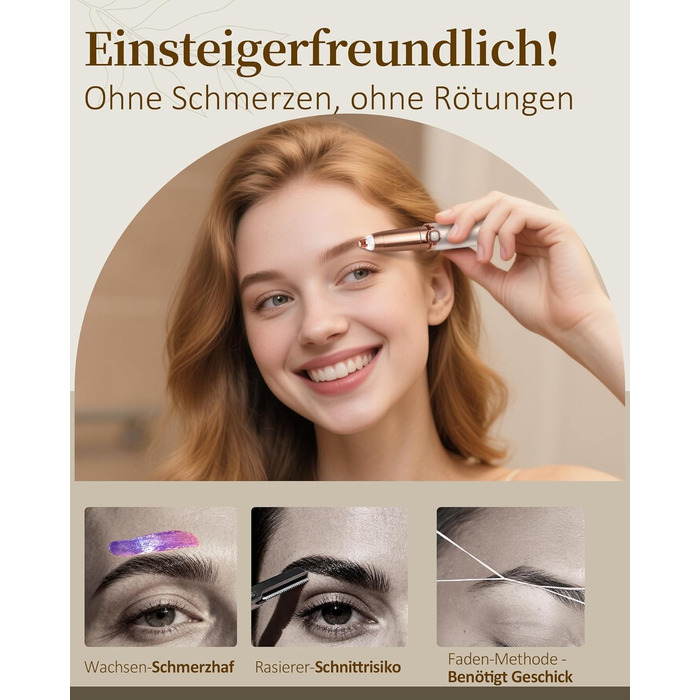 Електричний тример для брів та обличчя для жінок: з запасним наконечником | Швидке та делікатне гоління, портативний коректор брів