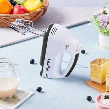 Електричний міксер ручний, 5 швидкостей, з набором насадок (міксер, вінчик, гак для тіста), білий (CX-6610)