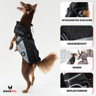 DOGOPAL Raincoat for Dogs with Integrated Harness – Waterproof Dog Raincoat, Windproof Dog Coat, Reflective Rain Jacket for Small & Large Dogs, High Visibility (Gray, #3)