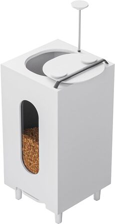 Автоматичний годівниця для котів та собак QLS, 20л, з мискою, 60 x 30 x 30 см, білий