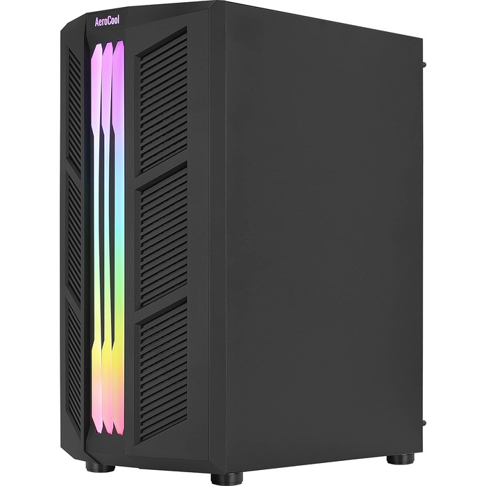 Корпус ПК Aerocool PRIME ATX з RGB підсвічуванням, загартоване скло, 12 см вентилятор, чорний