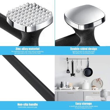 Ніж для відбивання м'яса Fleischklopfer 24см, подвійний, з нержавіючої сталі - молоток для стейків, шніцелів, яловичини, курки