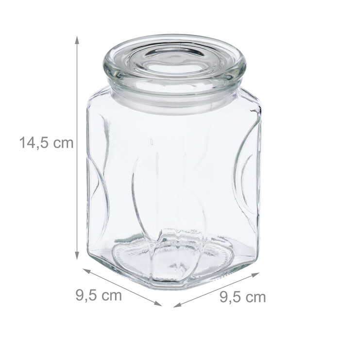 Relaxdays Set of 6 Storage Jars with Lids, 750 ml