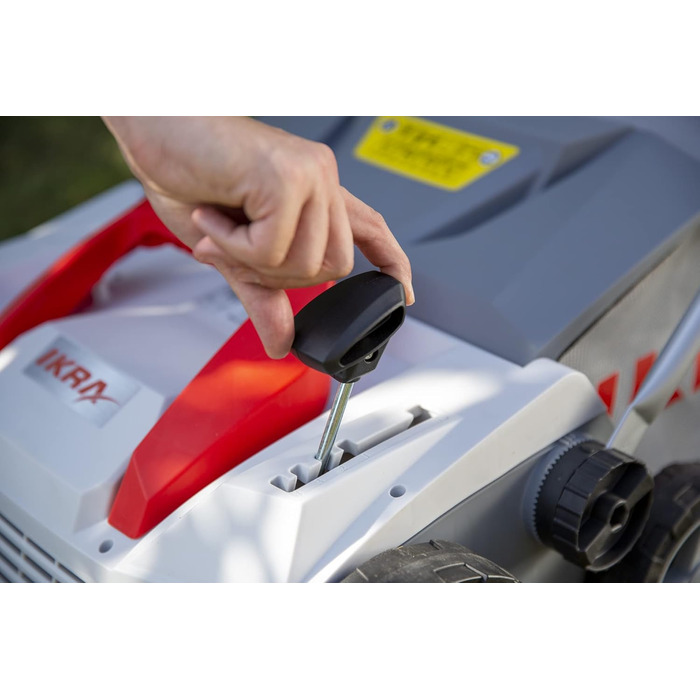 IKRA Elektro Scarifier Lawn Aerator IEVL 1838, 40l Collection Basket, Working Width 38cm, Adjustable Working Depth