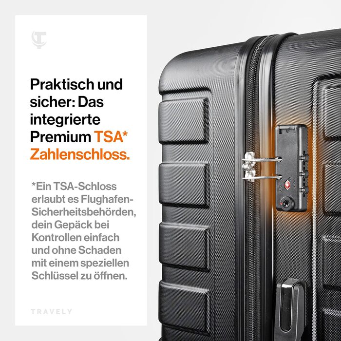Чемодан туристичний великий 77см, 100л, з TSA замком та плавними колесами | Travely