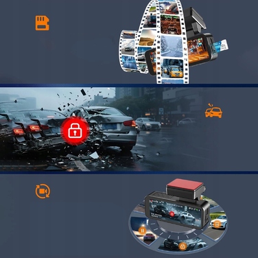 Автомобільний відеореєстратор 4K з GPS, Wi-Fi, G-сенсором та нічним баченням, передня та задня камери HD