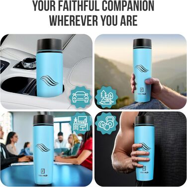 Термокружка Tavialo 460 мл, нержавіюча сталь, пудрово-рожевий колір, для кави та напоїв