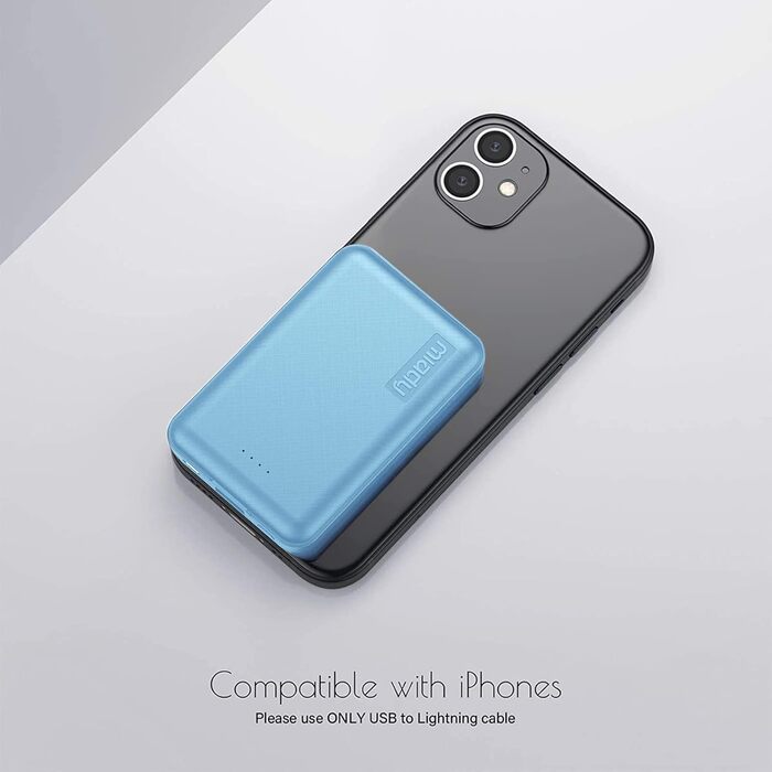 Портативний зарядний пристрій Power Bank Klein 5000mAh (2 шт.) 2.4A, Швидка зарядка, Зовнішній акумулятор, Синій & Рожевий