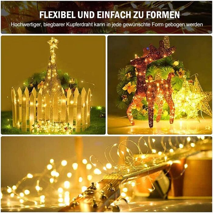 Льо́дко́ва гірля́нда LED 220, 25 метрів, 8 режимів, вологостійка, мідний дріт, з пультом, для дому та саду