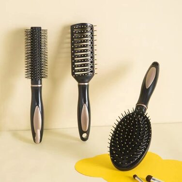 Набір гребінців та щіток для волосся 3 шт. Антистатичні, масажні, для жінок, чоловіків, дітей. Підходить для всіх типів волосся (мокрого та сухого)