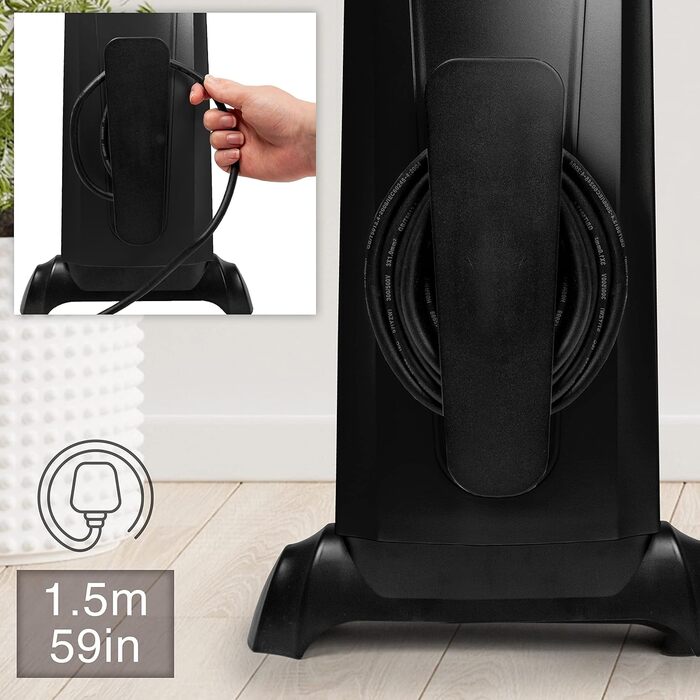 Конвекторний обігрівач Duronic 2000W з ручкою, компактний та енергоефективний (без екрану)
