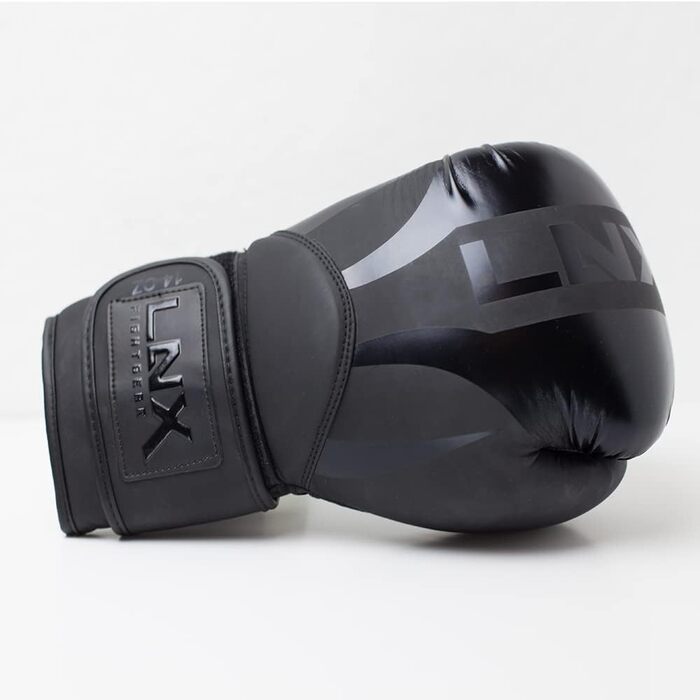 Боксерські рукавички LNX Nitro - чоловічі, жіночі, дитячі, 8, 10, 12, 14, 16 Oz - для кікбоксингу, боксу, муай-тай, ММА, спарингу, тренувань. Чорний колір, Ultimatte