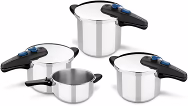 Monix Veloce -6 Liter, Stainless Steel, Pressure Cooker, suitable for all kitchen types including induction, Silver