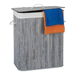 Relaxdays Laundry Basket Bamboo with 2 Compartments