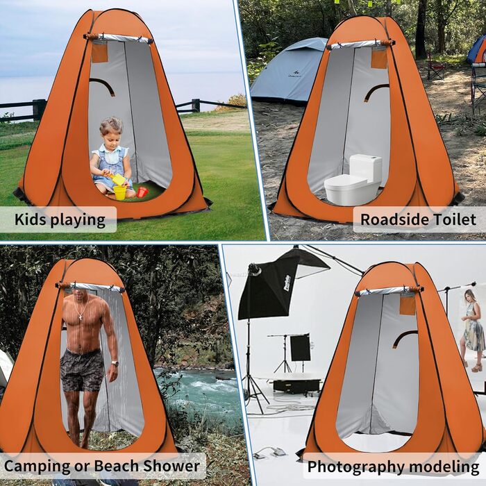 OUUTMEE Pop-Up Shower Tent - Portable Changing Room for Beach, Outdoor UV Protection - Camping Shower Tent for Hiking, Beach, Picnics, Fishing (59