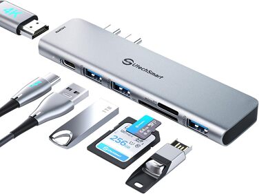 Док-станція USB C для MacBook та Windows, 3 монітори, Ethernet, 2 HDMI, VGA, PD3.0, SD/TF, 4 USB порти (UCN3317)