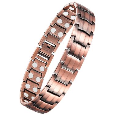 Масивне браслет на зап'ястя для чоловіків Jecanori з міді, регульований розмір, магнітний браслет з 3500 Гаус, подарункова коробка