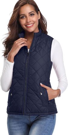 Жіноча легка пухова куртка Teppwete з кишенями, тепла осінньо-зимова модель, темно-синій колір (M)