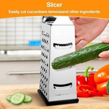 Тритаска решітка з нержавіючої сталі: універсальна тертка для овочів, сиру та картоплі з антиковзким дном