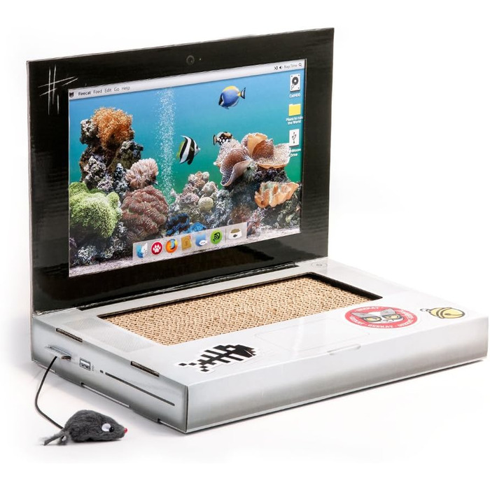 Будиночок для котів Suck UK Tank з картону, іграшки та ліжко для кошенят, інтерактивна іграшка для котів, оригінальні аксесуари та подарунки для котів, іграшки для котів для дому або на вулицю (Laptop)