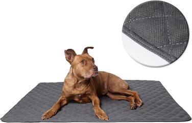 Подушка для собак ручної роботи, килимок, ковдра для собак середніх та маленьких порід, можна прати до 90ºC, захист дивану, для домашніх тварин, собак та котів (L 98x97x3 см, Антрацит/Сірий) L 98x67x3 см Антрацит / Сірий