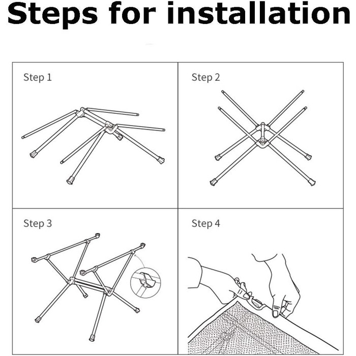 Складний кемпінговий стіл Tentock Ultraleicht з алюмінію - для пікніка, походів, подорожей та дому (чорний)