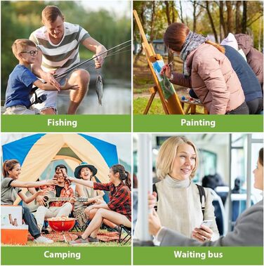 Складні стільці для кемпінгу, 2 шт. - компактні, легкі, для відпочинку на природі, риболовлі, пікніків, пляжу. З сумкою для зберігання, чорний