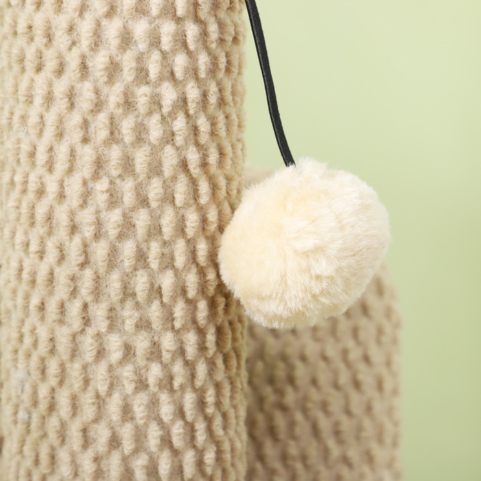 PawHut Scratching Post, 54cm Scratching Column, Sisal Cat Scratching Tree with Play Ball, Scratching Tree for Cats, Cat Scratching Furniture, Indoor, Cream White | Aosom