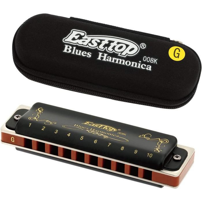Гармошка губна East Top Diatonische Blues Harmonica T008K, тональність G - для професійних музикантів, початківців, дітей та як подарунок