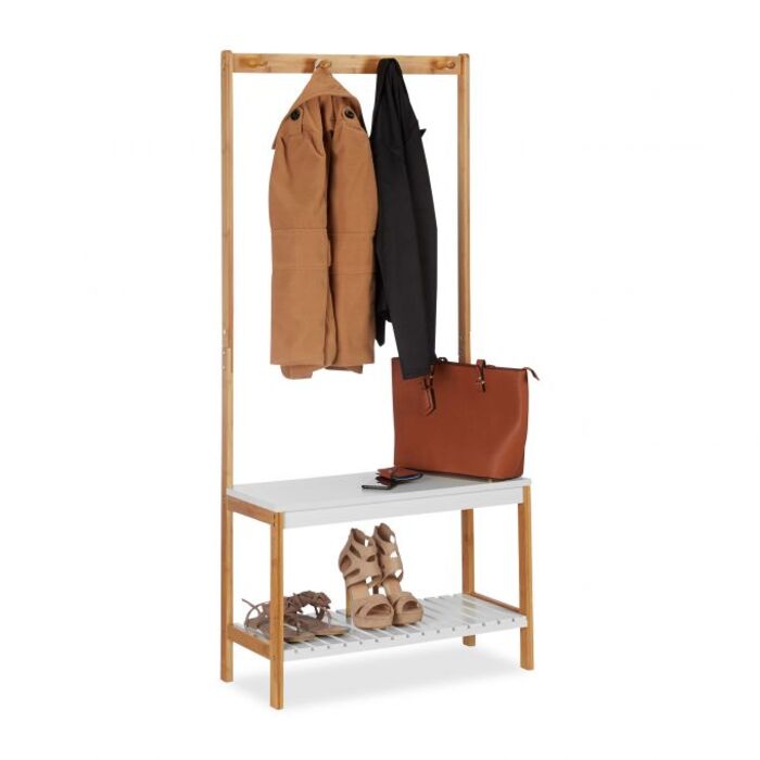 Relaxdays Coat Rack with Shoe Shelf