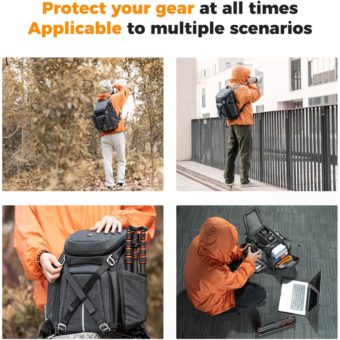 Рюкзак для камери K&F CONCEPT водонепроникний, для 2 камер та ноутбука 15.6