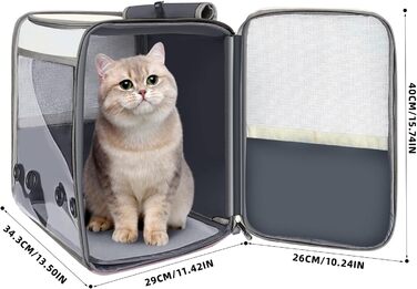 Рюкзак-переноска для котів та собак SWIHELP, сірий. Безпечний рюкзак-переноска для маленьких тварин, ідеальний для подорожей.