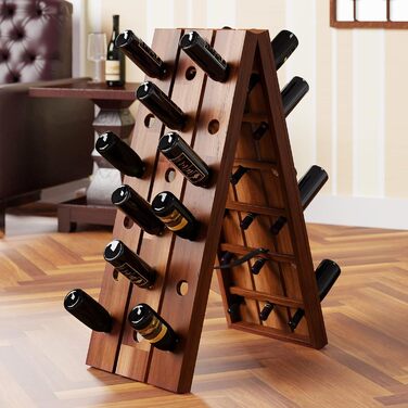 Casaria® Wine Rack for 36 Bottles, 87x 55x 39cm, Acacia Wood, Freestanding, Folding, Cellar, Kitchen, Living Room, Bar, Wine Stand, Wine Holder, Bottle Rack, Shelf, Rustic