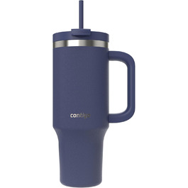 Contigo Streeterville Thermos Flask 1200 ml with Handle and Straw | Insulated Stainless Steel Thermos Drink Bottle with Lid | Keeps Drinks Cold for 29 Hours | Travel Mug | Thermobecher | BPA-Free (Indigo)