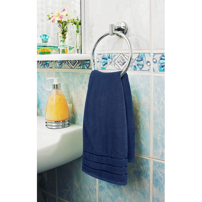 Набір рушників для ванної Utopia Towels (8 шт.): 2 банні, 2 для рук, 4 для обличчя, бавовняні, гігроскопічні, темно-сині (Marineblau)
