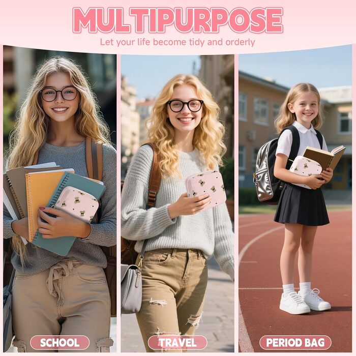 Набір косметичок Desing Wish 2 шт. (міні + велика) – рожевий та хакі, бежевий та чорний