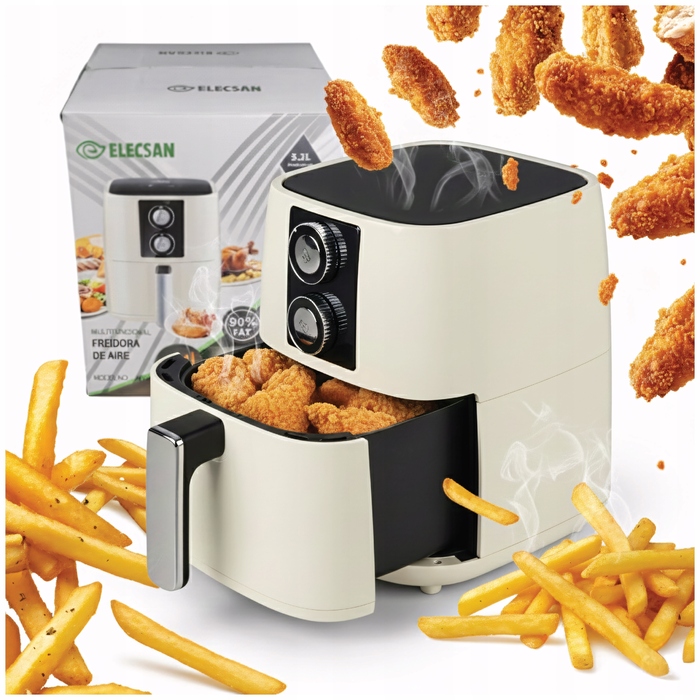 Аерофритюрниця Air Fryer XXL 5.2 л, 1500 Вт — Безмасляна фритюрниця з великою чашею та 5 програмами