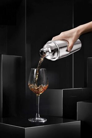 Cocktail Shaker, 750 ml Martini Shaker, Food-Grade Stainless Steel, Martini Mixer, Integrated Strainer, Luckygoobo Drink Shaker, Bartender Set, Gifts.