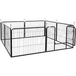 Клітка-манеж для цуценят PawHut 80x60 см з 8 панелей, дверцятами та фіксацією для землі