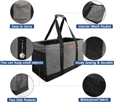 MHOMER Reusable Upright Grocery Bags - Extra Waterproof Large Tote Bag with Reinforced Bottom, Foldable Shopping Bags