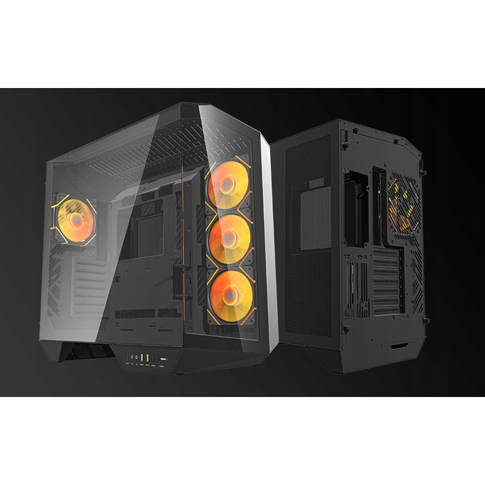 Корпус для ПК DarkFlash DY470 ATX Cube Case, 4 вентилятори ARGB, з ручкою