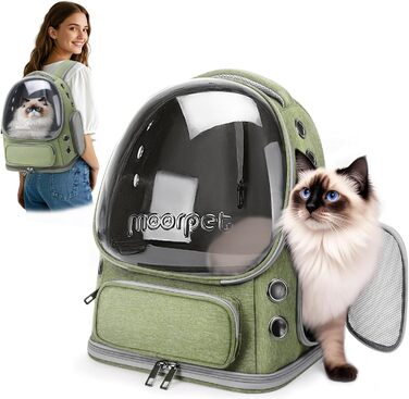 Рюкзак-переноска для котів та собак ALLSOPETS Bubble, зелений, до 7.5 кг