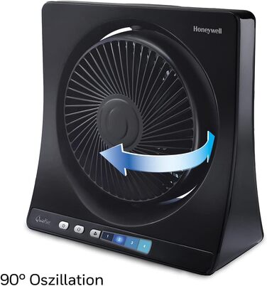 Вентилятор Honeywell QuietSet Tower HT354 - Турбо вентилятор для дому, 5 швидкостей, осциляція 80°, таймер, пульт ДК