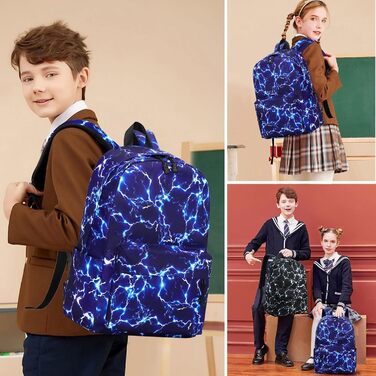 Рюкзак Sunborls Canvas для дівчат, шкільний, набір 3 в 1, блакитний, бохо-стиль