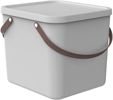 Rotho Albula Storage Box 40l with Lid, Plastic (Recycled PP), Green, 40l (40.0 x 40.0 x 34.0 cm) (White)
